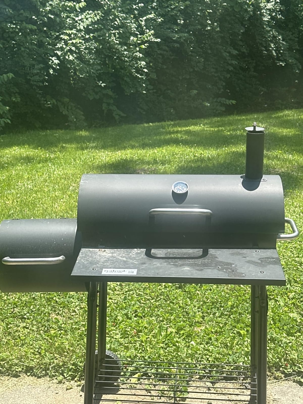 Realcook Charcoal Grill with Offset Smoker: Spacious Barrel Charcoal Grills customer photo 1