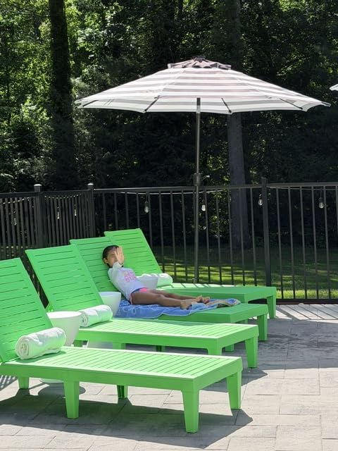 Nestl Lounge Chair Outdoor, Tanning Chair, Chaise Lounge Outdoor Set of 2 | 5 Adjustable Positions, Waterproof & Weatherproof Resin, Reclining & Lightweight, For Poolside, Beach, and Lawn, Light Grey customer photo 2