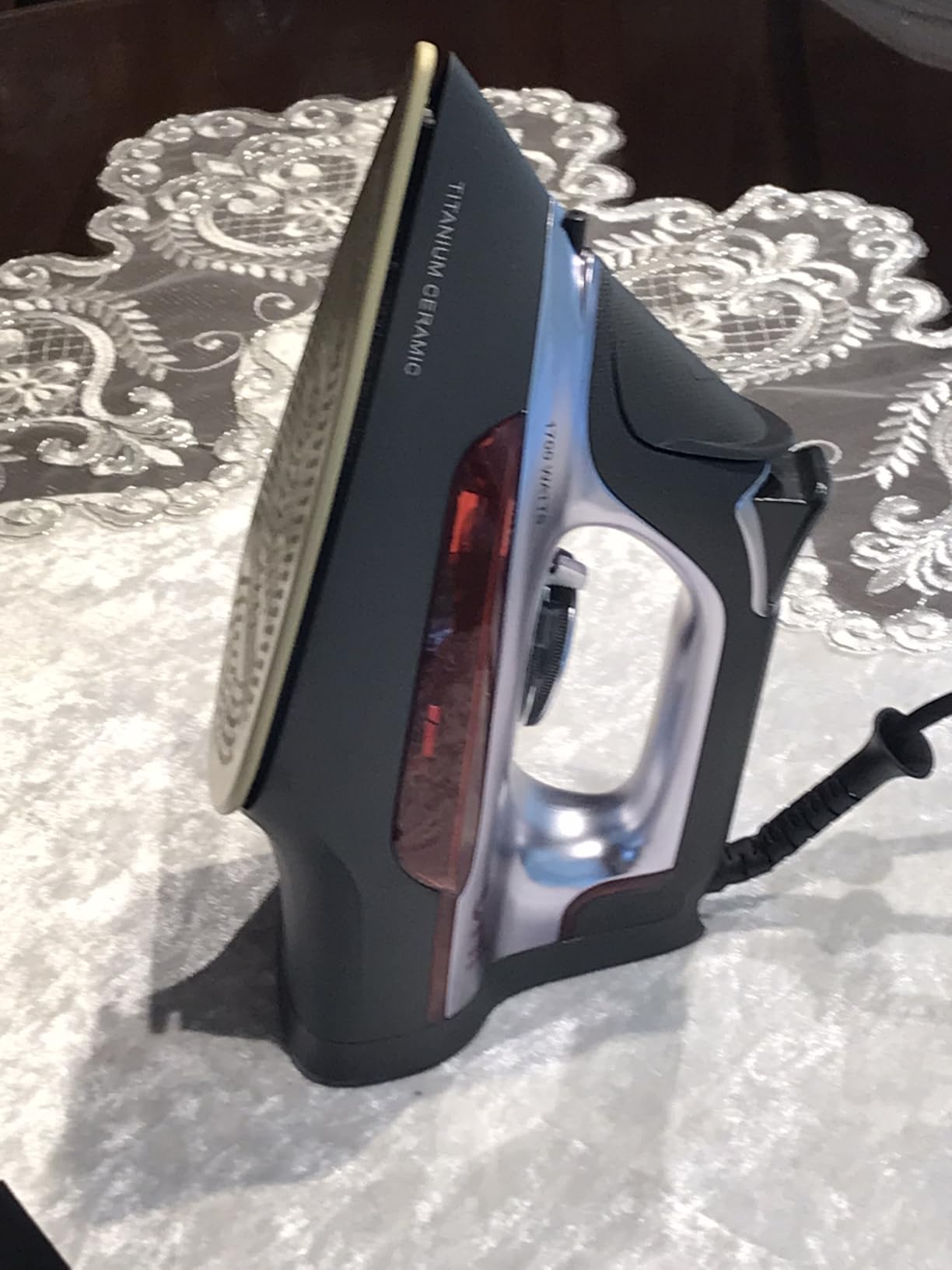 CHI Steam Professional Iron for Clothes with Vertical Steam Burst | Titanium Ceramic Soleplate, 300+ Steam Holes, 1700 Watts, 3-Way Auto Shutoff, XL 10' Cord customer photo 2