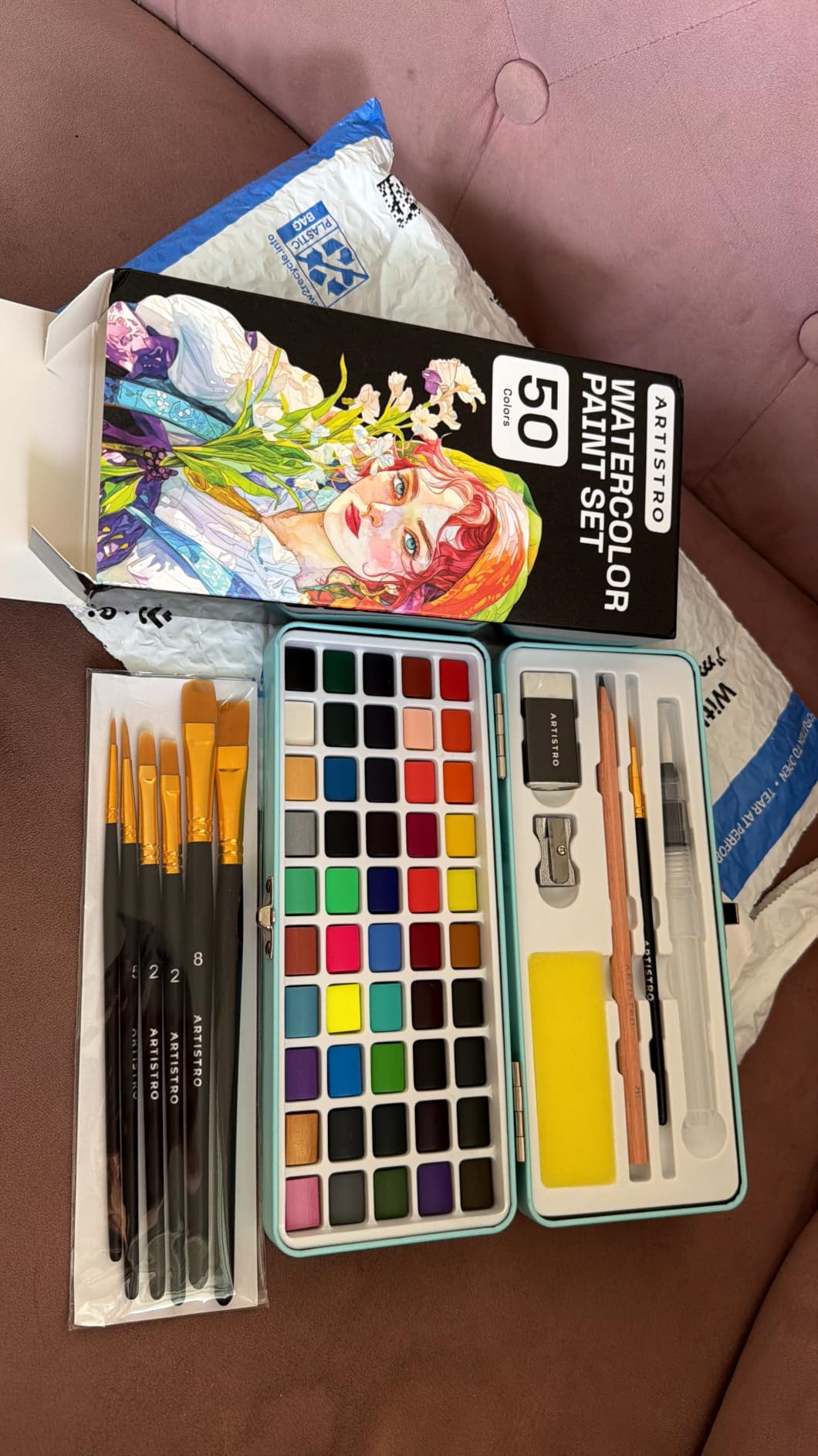 ARTISTRO Watercolor Paint Set - Travel Art Kit - 50 Colors customer photo 2