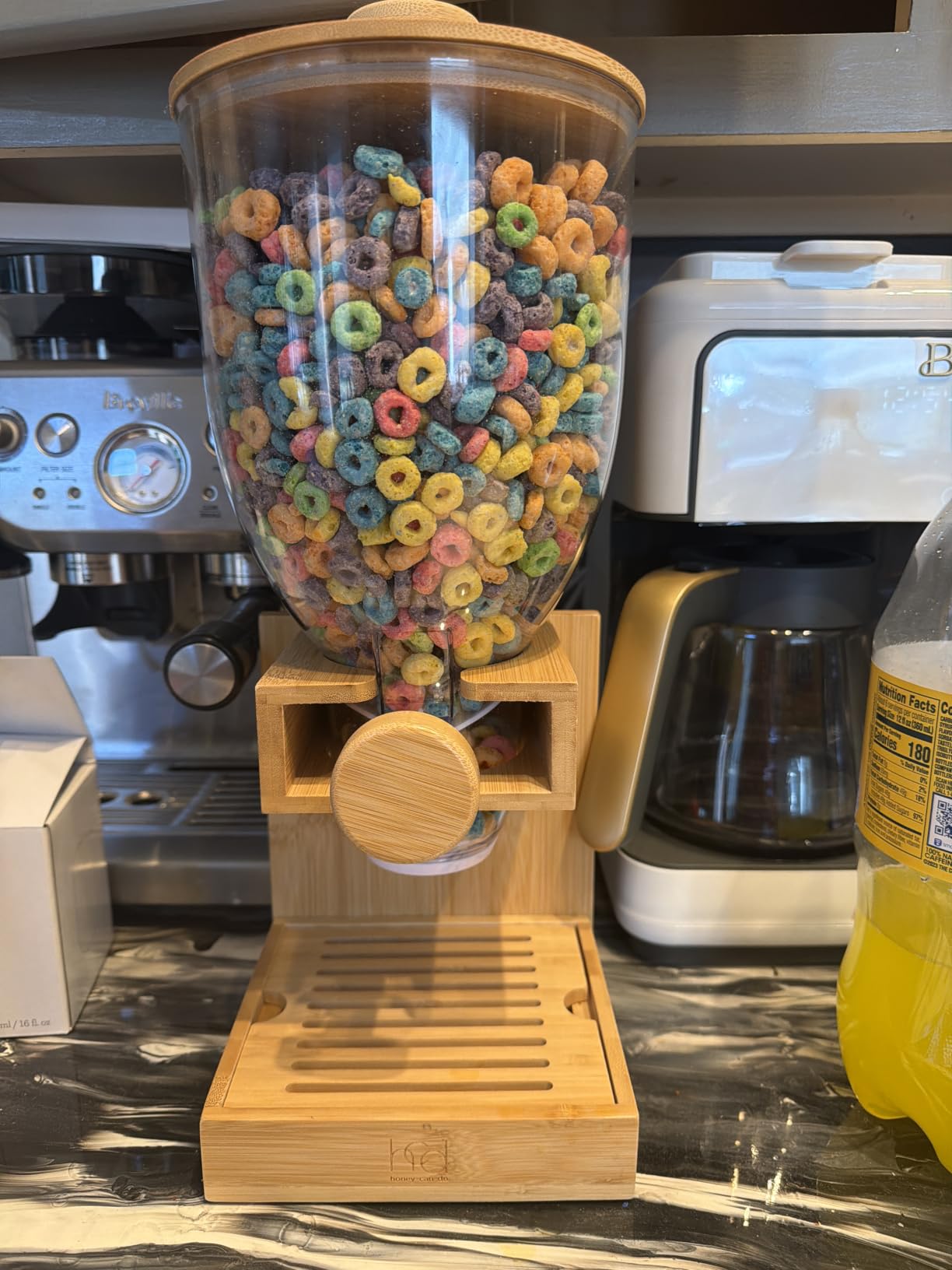 ZevrO Honey-Can-Do Bamboo Cereal Dispenser with Airtight Lid – Countertop Dry Food Dispenser for Kitchen Organization – Eco-Friendly Cereal Container for Pantry (Pack of 3) customer photo 1
