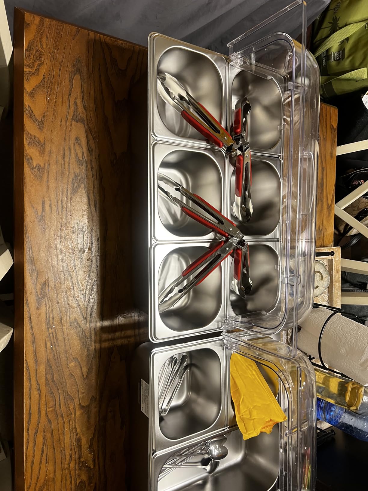 VEVOR Countertop Food Serving Display Container, Stainless Steel Food Salad Server Tray, Buffet Condiment Dispenser, Ice Cooled Rack with Separate Lid, for Restaurant Hotel Kitchen (2x1/6+3x1/9 Pan) customer photo 2