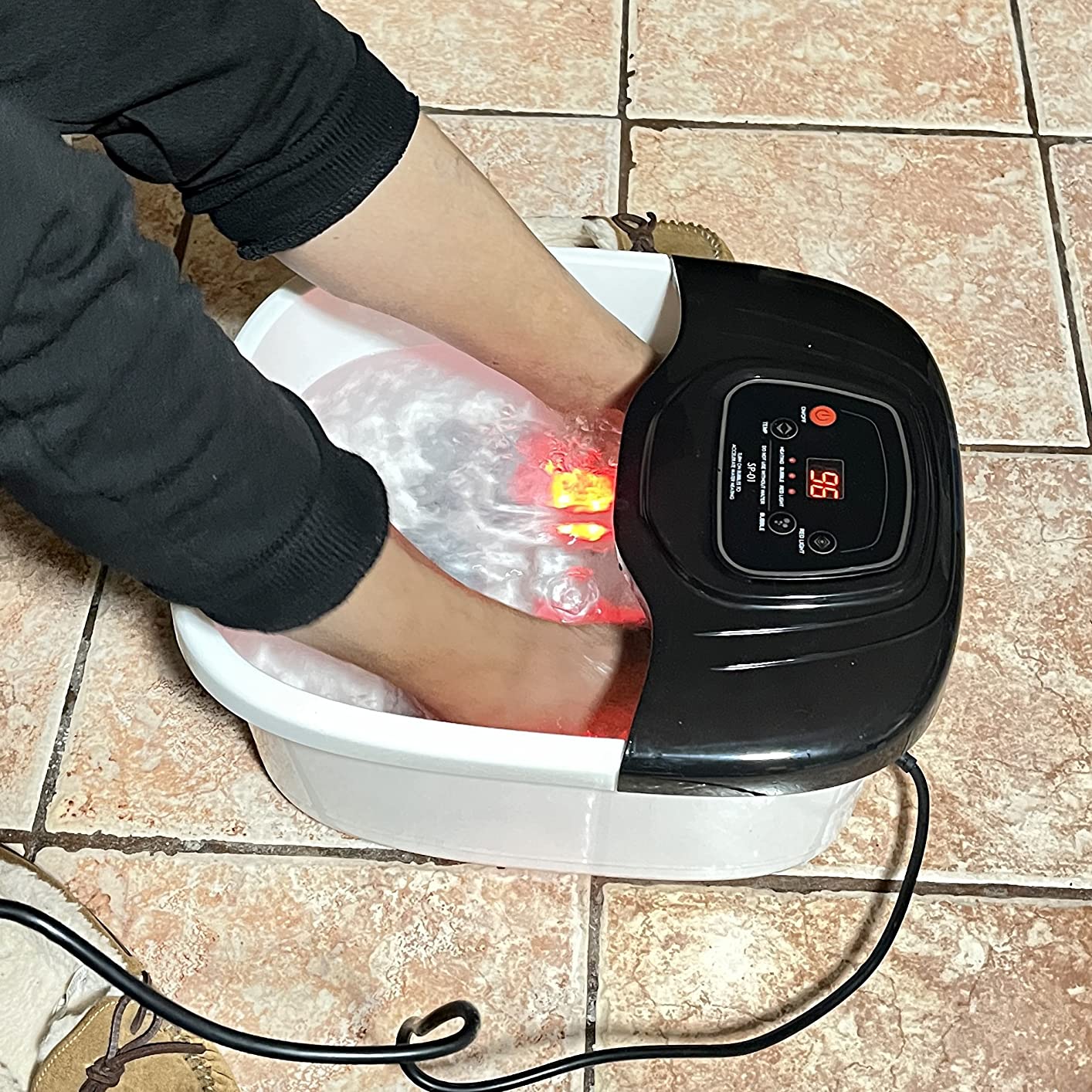 RIGHTMELL Foot Soaking Tub Foot Spa with Heat, Bubble, Ozone & Blue Light customer photo 2