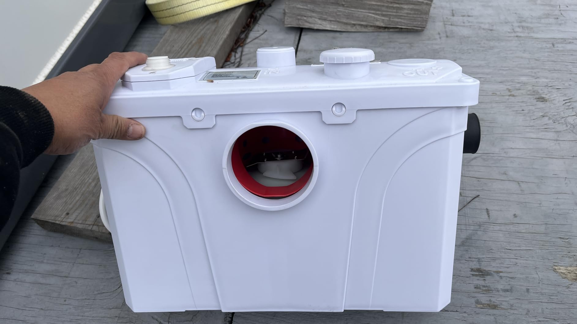 1500W Macerator Pump with Grinding Blade Toilet Pump Utility Sink Pump Upflush to 32.8FT 2800GPH Macerating Toilet System with 5 Water Inlets 1 Outlets for Toilet Sink Shower Laundry Kitchen Basement customer photo 1
