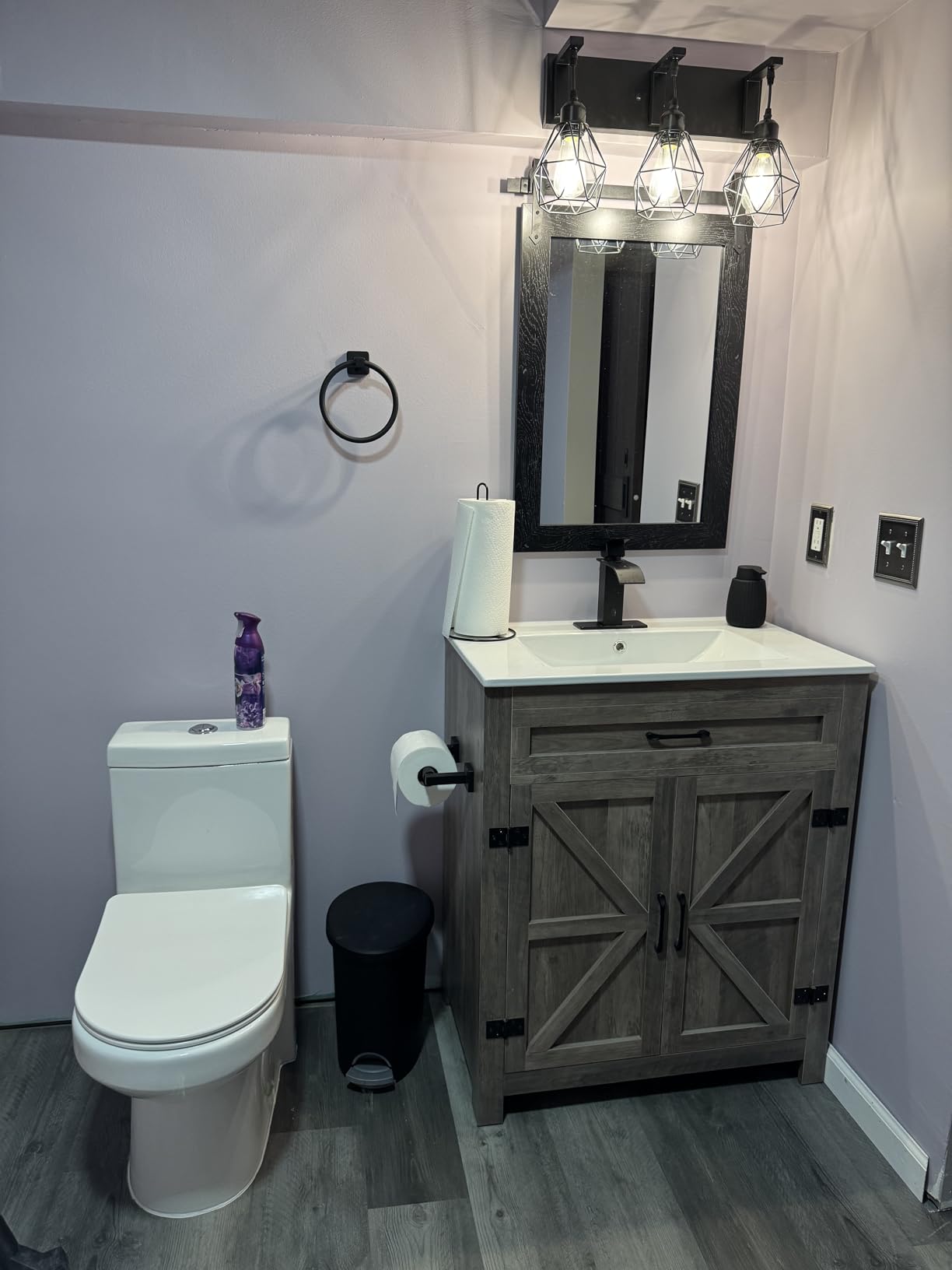 VINGLI 48 Inch Bathroom Vanity with Sink, White Freestanding Bathroom Sink Cabinet with 3-Hole Ceramic Basin, 2 Doors & 8 Drawers, MDF Vanity Sink Combo with U-Shaped Shelf for Bathroom Storage customer photo 2