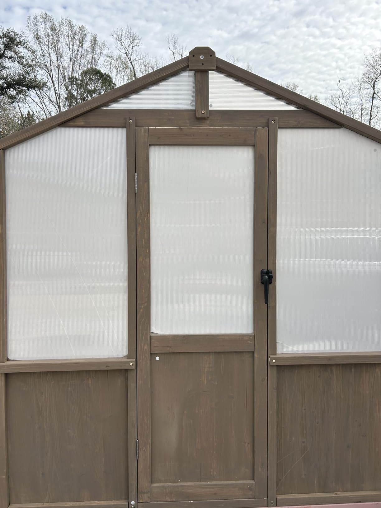Aoxun 8x10 FT Wooden Greenhouse for Outdoors, 6MM Thick Polycarbonate Panel Walk-in Green House Kit with Adjustable Roof Vent and Lockable Door, Heavy Duty Cedar Greenhouse, Backyard Garden customer photo 1
