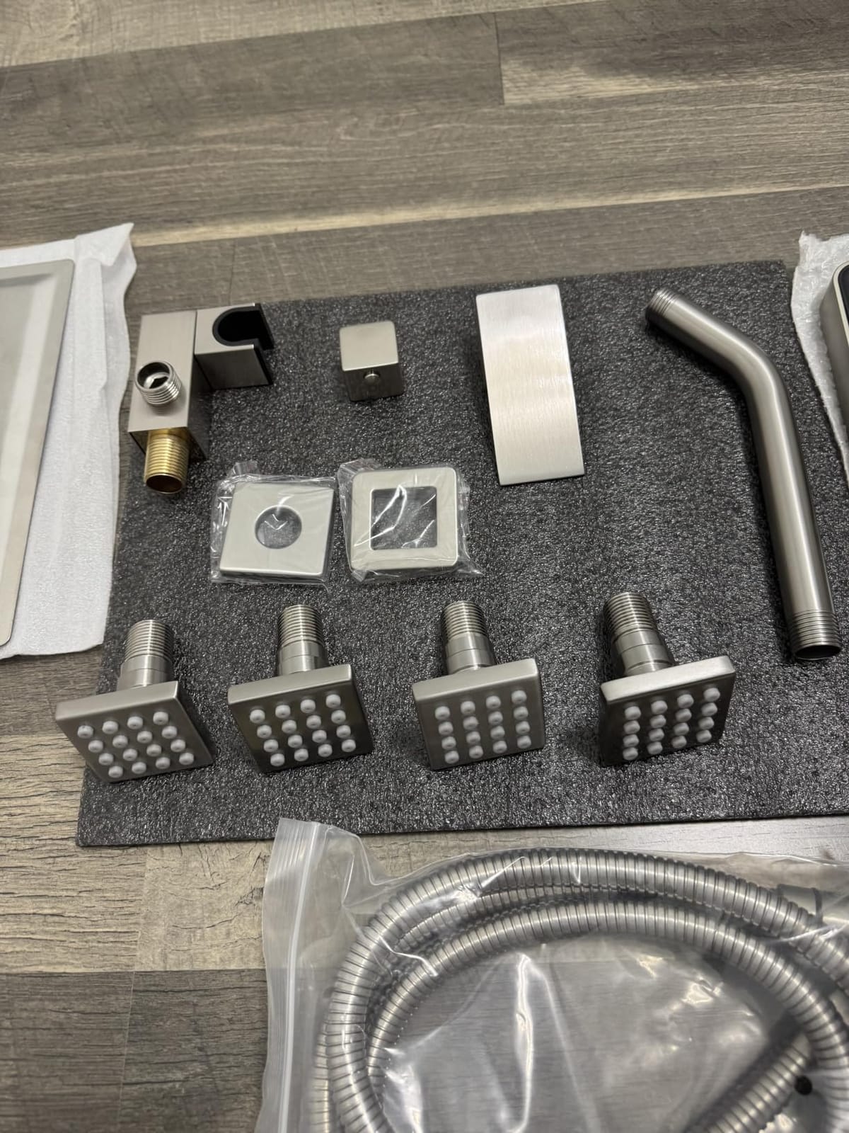 10 Inch Rain Shower Faucet Set with Body Jets, Matte Black | Rainfall Shower System, Wall Mount Shower Fixture with 4 Body Massage Jets, Single Handle 3-Function Bathroom Shower Kit customer photo 1