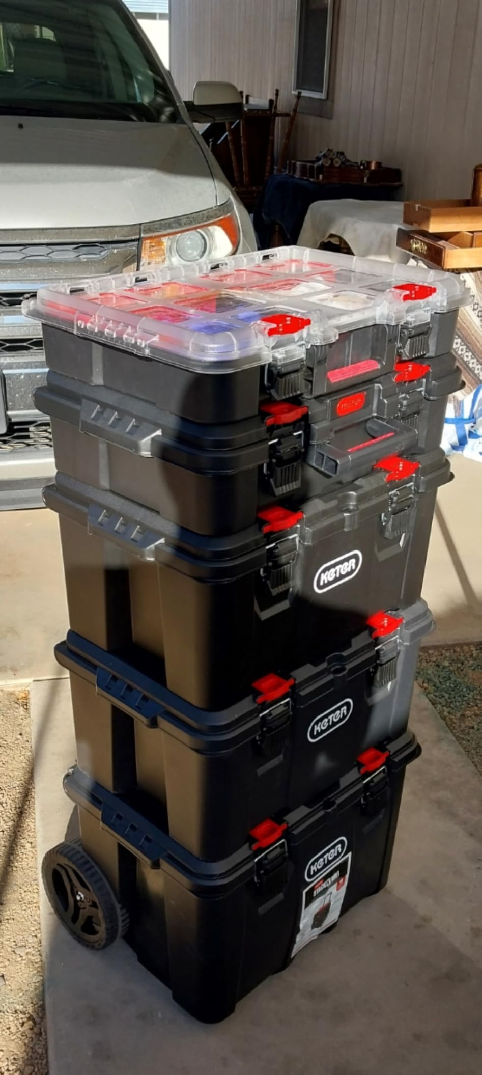 Keter Stack-N-Roll Outdoor Gear Organizer, 3-Piece Rolling Storage System customer photo 2