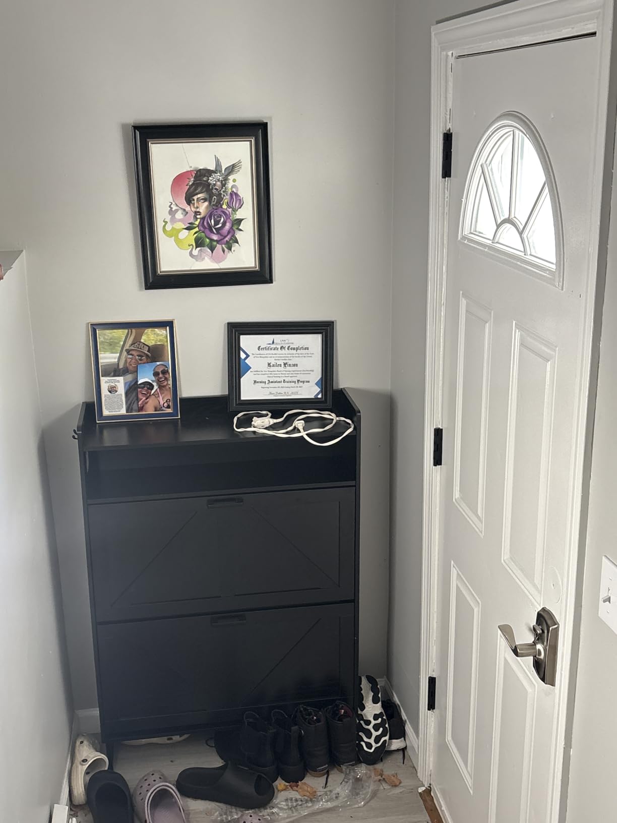 BORNOON Large Shoe Storage Cabinet with 6 Flip Drawers and Modern Wave-Edge Fluted Panels, High-Capacity Slim Shoe Rack for Entryway, Freestanding Organizer with Adjustable Shelves and Anti-Tip Kit customer photo 1