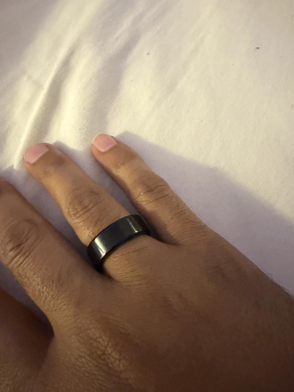 Smart Ring with Sleep Monitoring, Step Counting, Heart Rate, Blood Oxygen for iOS and Android, No Subscription Fee, IP68 Waterproof Health Tracker (Silver, 8) customer photo 1