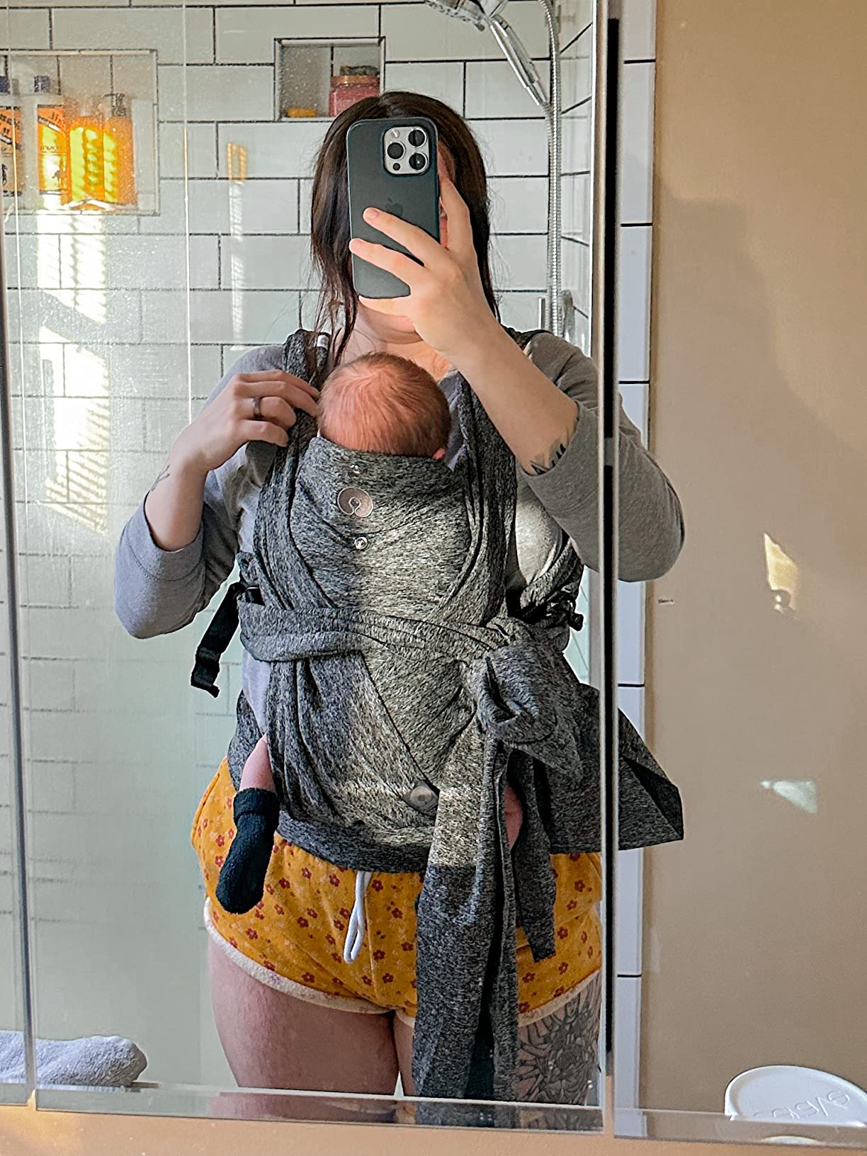Boppy ComfyFit Adjust Baby Carrier, Secure Hybrid Wrap, Newborn to Toddler customer photo 1