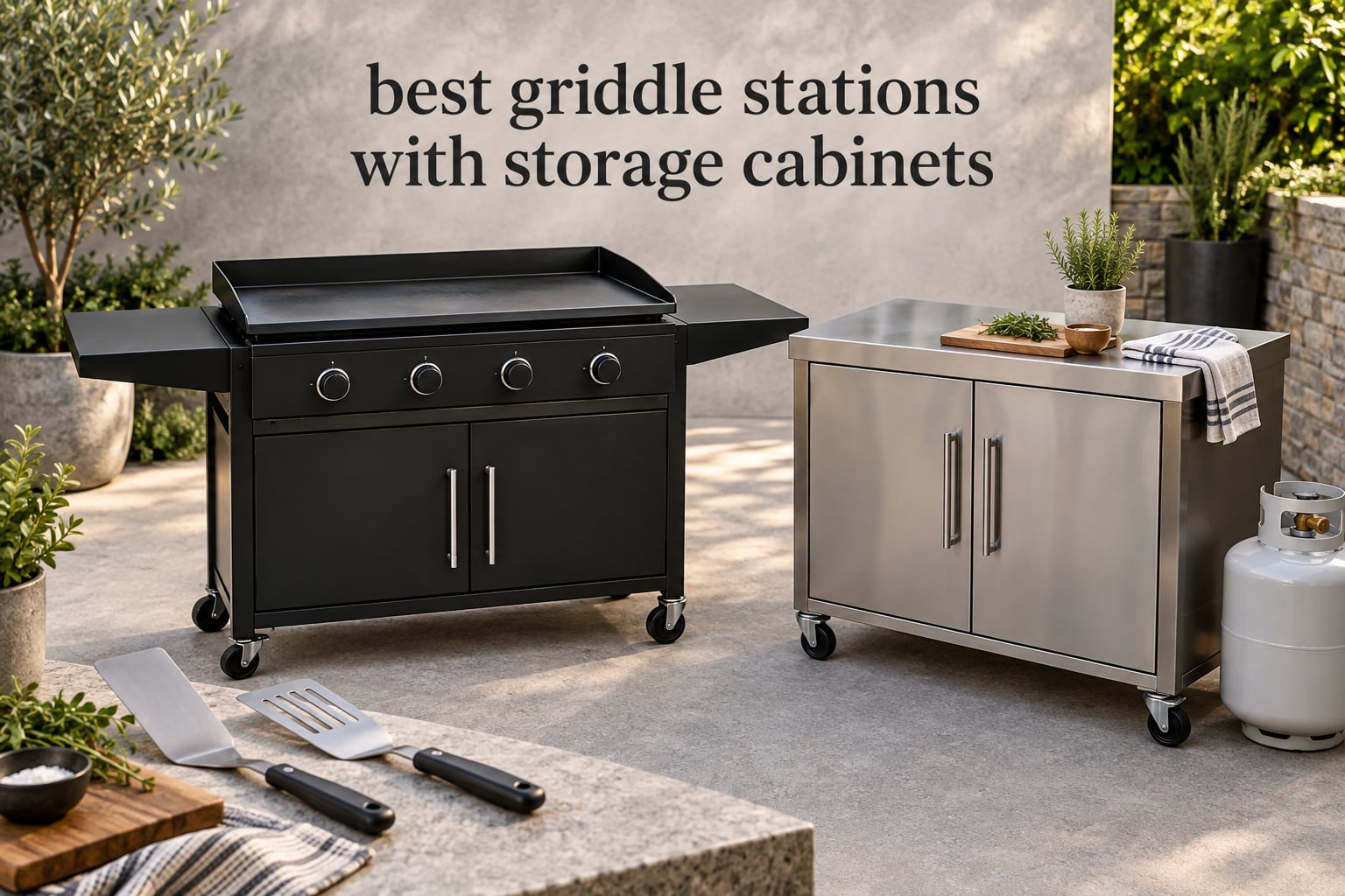 best griddle stations with storage cabinets