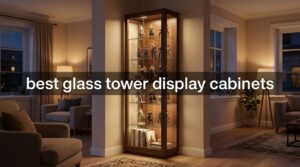 best glass tower display cabinets