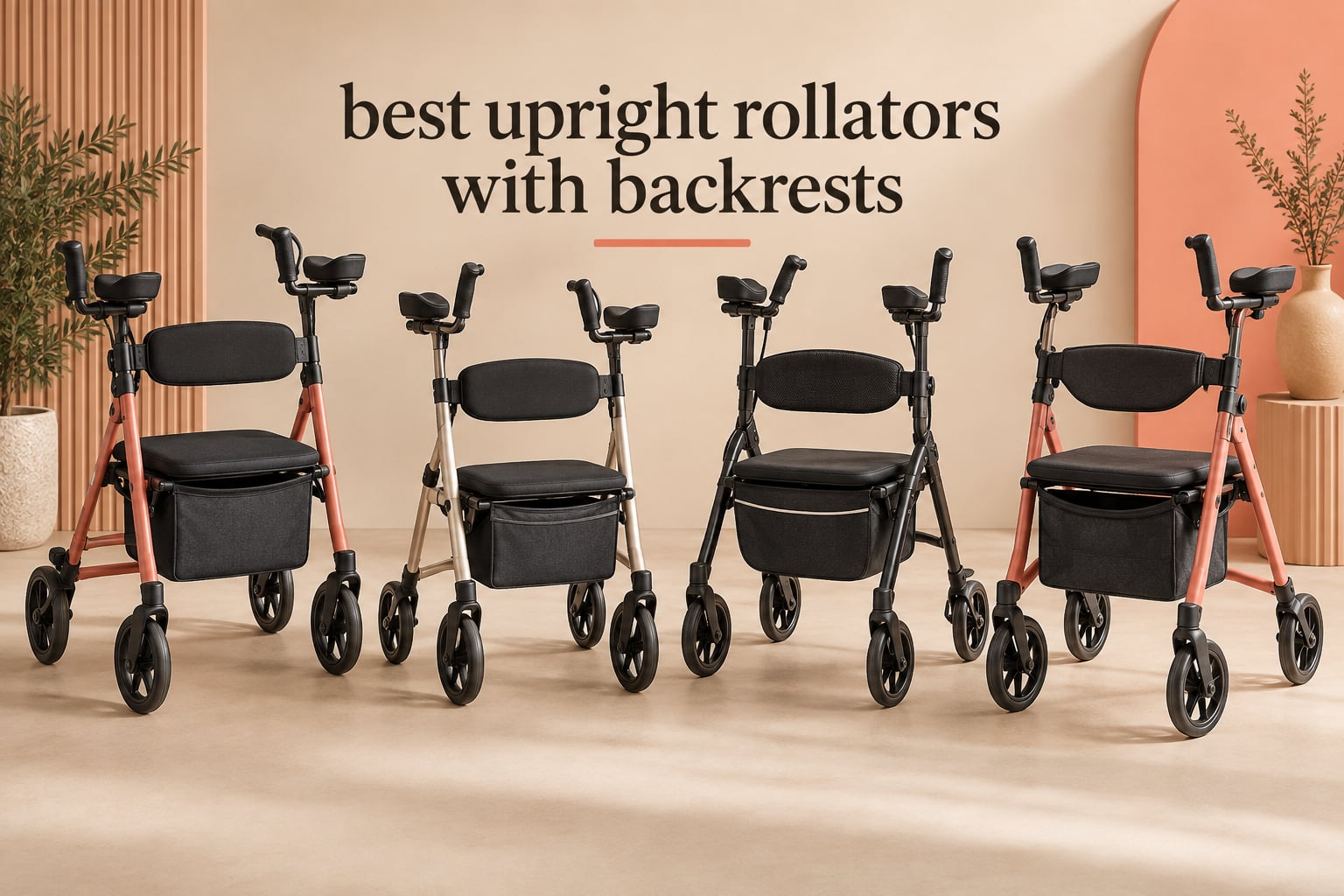 best upright rollators with backrests
