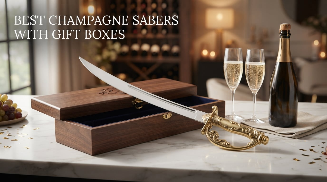 best champagne sabers with gift boxes