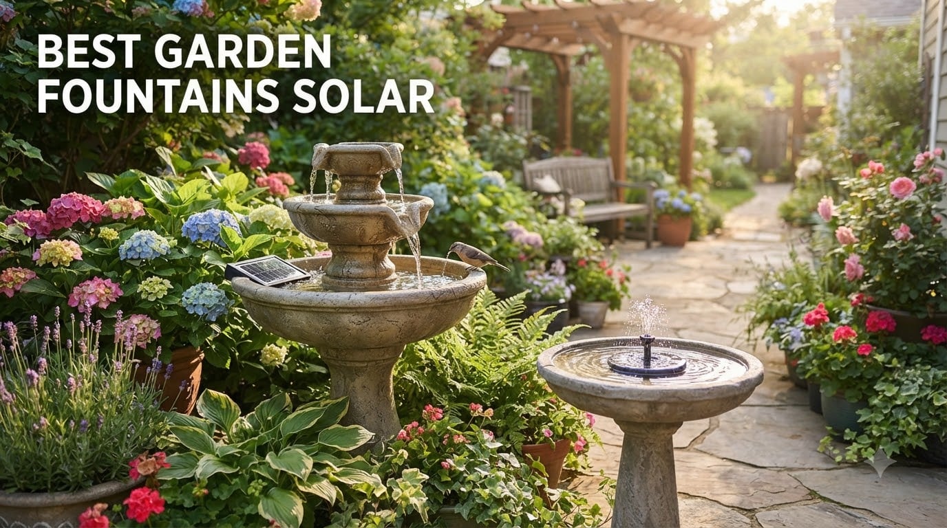 best garden fountains solar