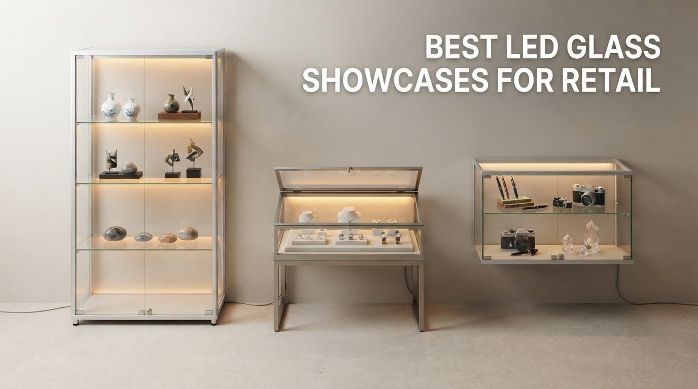 best LED glass showcases for retail