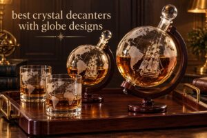 best crystal decanters with globe designs