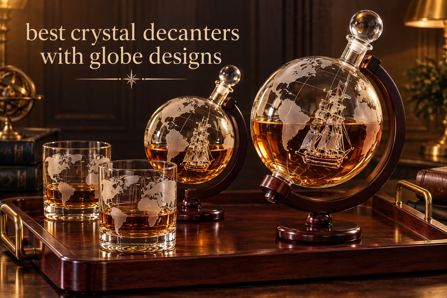 best crystal decanters with globe designs