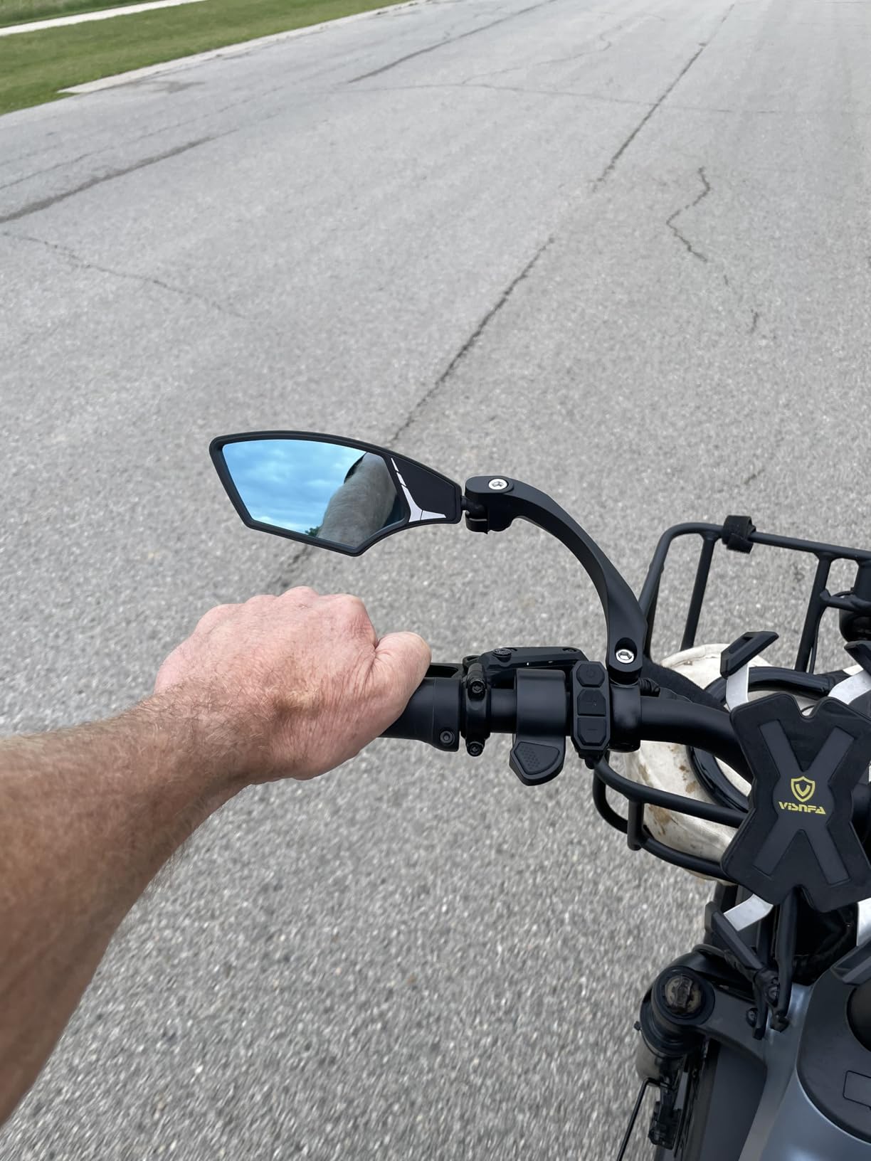 Hafny Handlebar Bike Mirror – HD Glass, Wide Angle, Adjustable 360° Rear View – Shatterproof, Anti-Glare, Premium, MTB, E-Bike, and Commuter Cycling Safety, HF-MR095 (Silver Left) customer photo 2