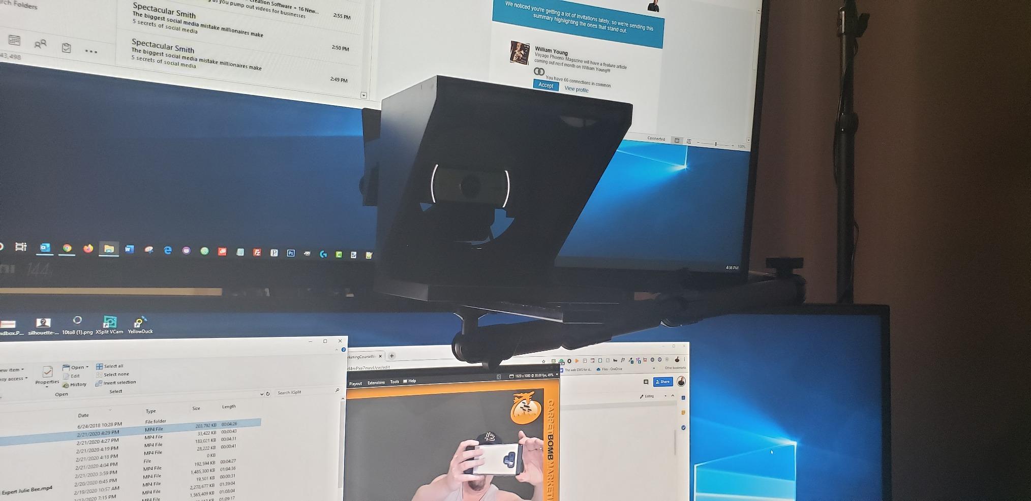 The Original Compact Personal Teleprompter for Video Production. No Studio Required. Perfect for DSLRs, Webcams, and Built-in Laptop Cameras. Use with iOS or Android. customer photo 2
