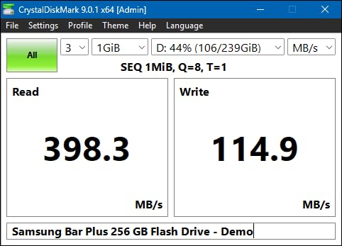 SAMSUNG BAR Plus 256GB - 400MB/s USB 3.1 Flash Drive Titan Gray (MUF-256BE4/AM) customer photo 1