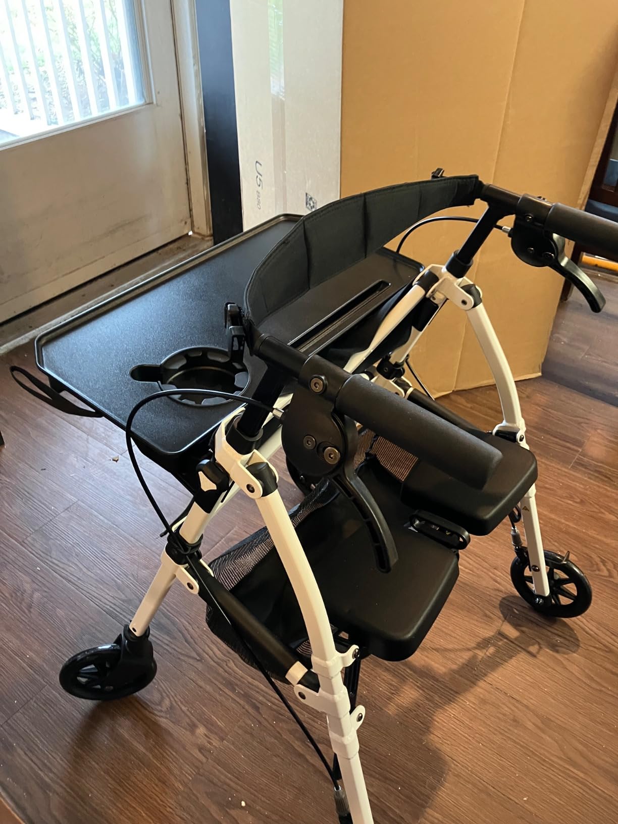 Stander Wonder Rollator Plus, Lightweight Folding Mobility Rolling-Walker, EZ Fold-N-Go-Rollator for Seniors and Adults, 6-inch Wheels, Locking Brakes and Padded Seat with Backrest, Black Walnut customer photo 1