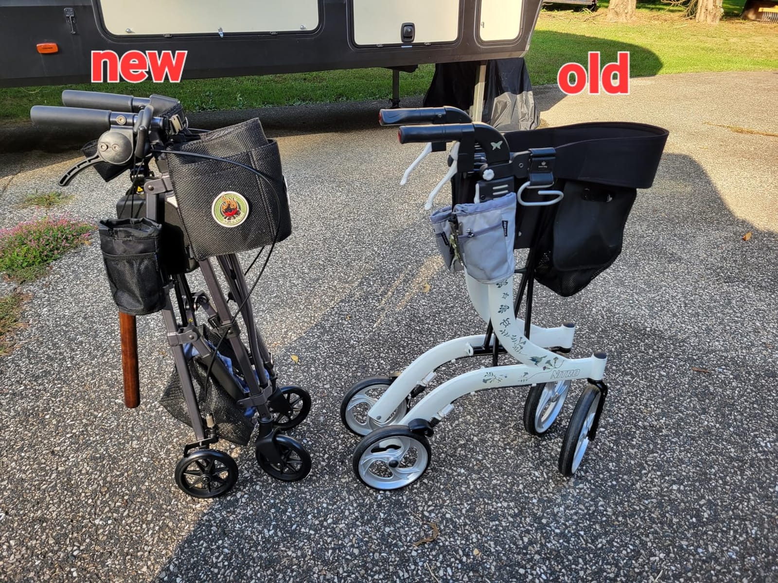Stander Wonder Rollator Plus, Lightweight Folding Mobility Rolling-Walker, EZ Fold-N-Go-Rollator for Seniors and Adults, 6-inch Wheels, Locking Brakes and Padded Seat with Backrest, Black Walnut customer photo 2