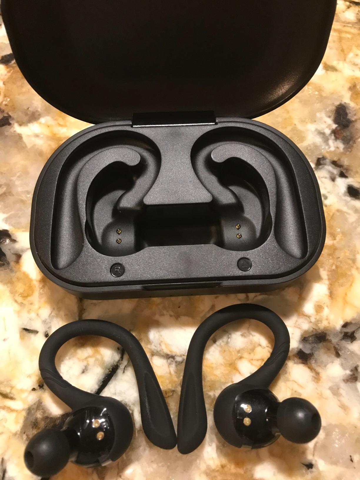 APEKX Bluetooth Headphones True Wireless Earbuds with Charging Case IPX7 Waterproof Stereo Sound Earphones Built-in Mic in-Ear Headsets Deep Bass for Sport Running Black customer photo 1