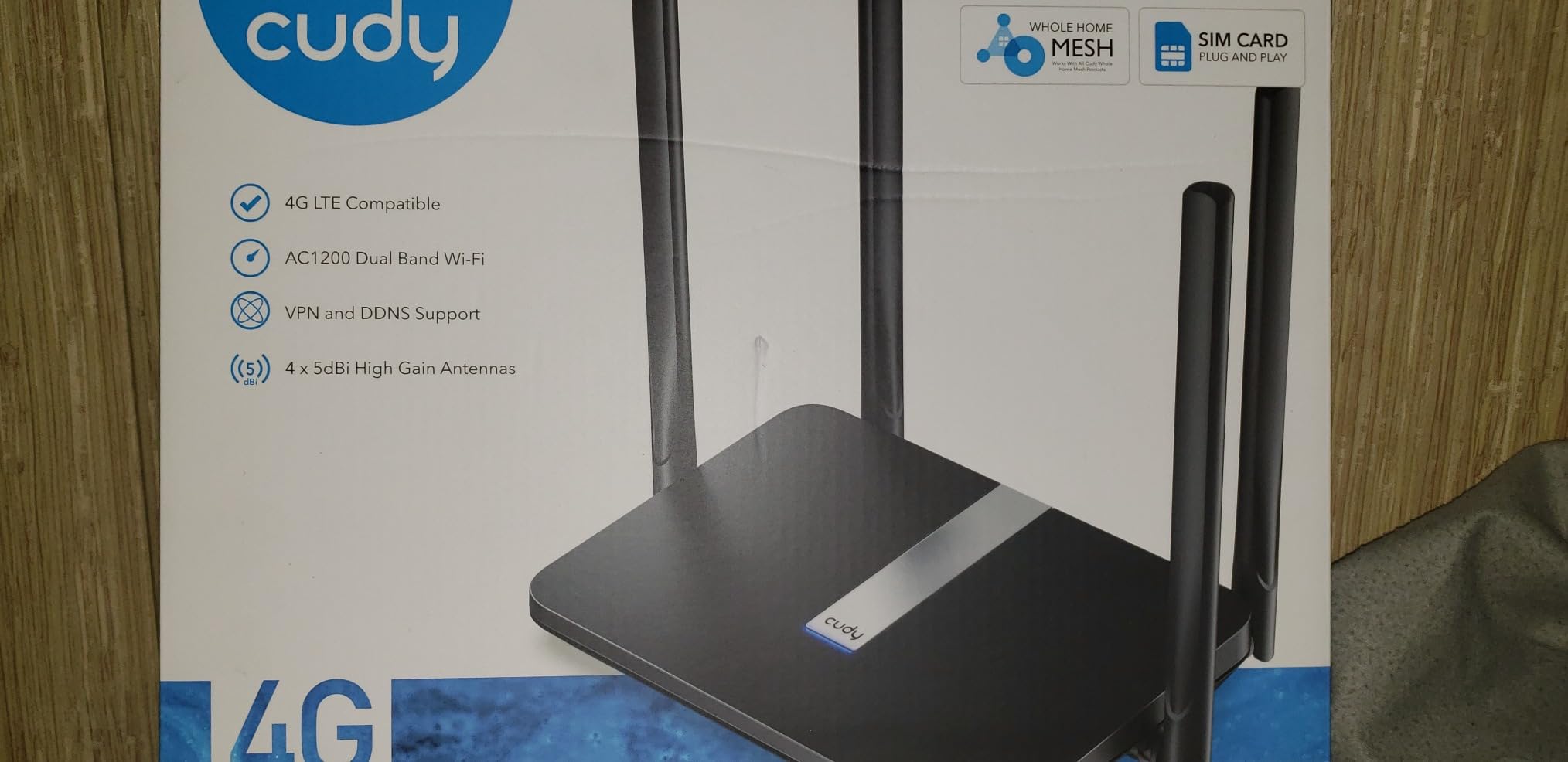 Cudy 4G AC1200 4-Port Wi-Fi 5 Dual-Band Router with SIM Slot, LT500 customer photo 2