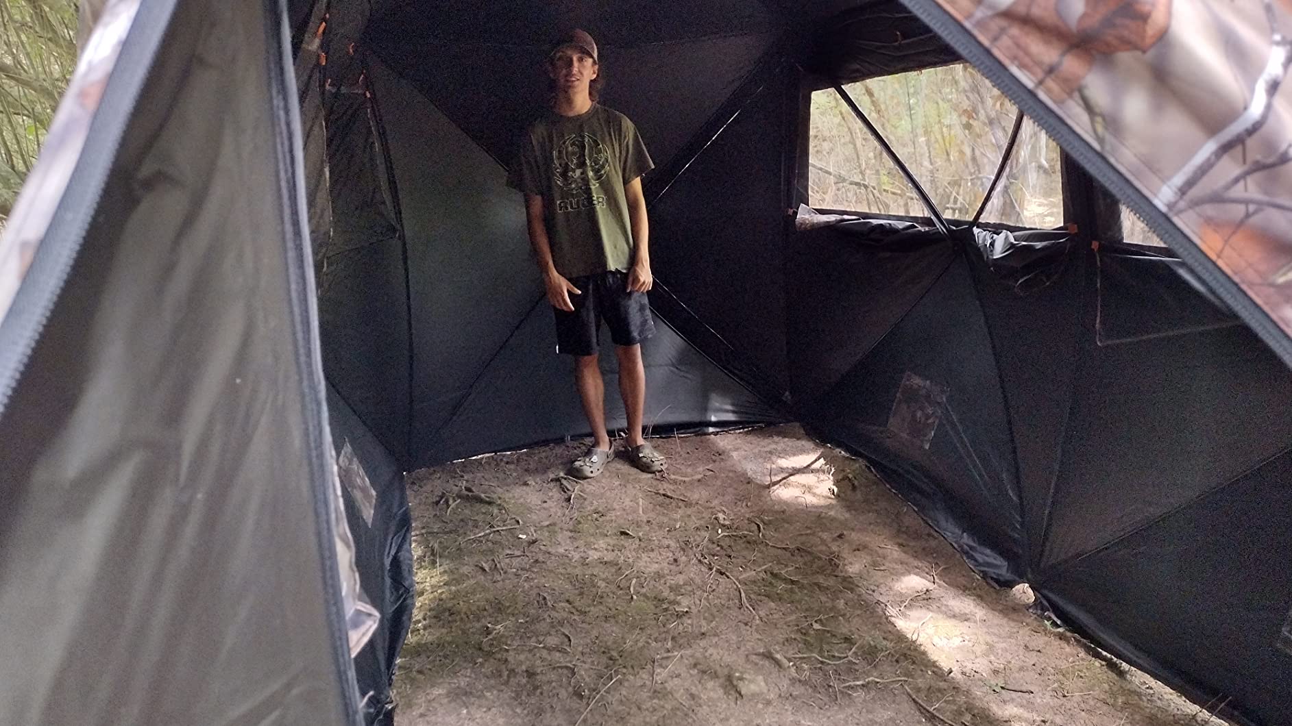 THUNDERBAY Bunkhouse Pop Up Portable 6 Person Side-by-Side Hunting Blind, Footprint: 140