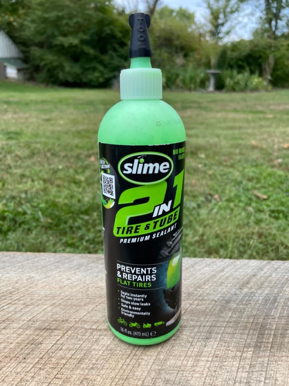 Slime 10193 Tire and Tube Sealant Puncture Repair Sealant, 2-in-1, Premium, Prevent and Repair, Suitable for Non-Highway Tires and Tubes, Non-Toxic, Eco-Friendly, 16oz Bottle customer photo 2