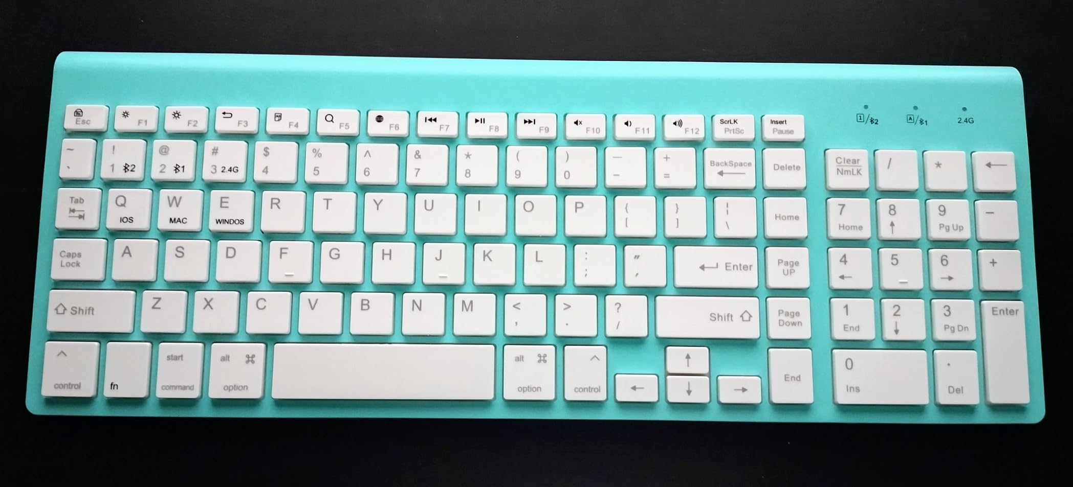 JOYACCESS Wireless Bluetooth Keyboard for Mac,Ergonomic Multi-Device Keyboard with Number Pad, Compatible with MacBook Pro/Air, iMac,iPhone,iPad, iOS, Android, Windows, Turquoise customer photo 2