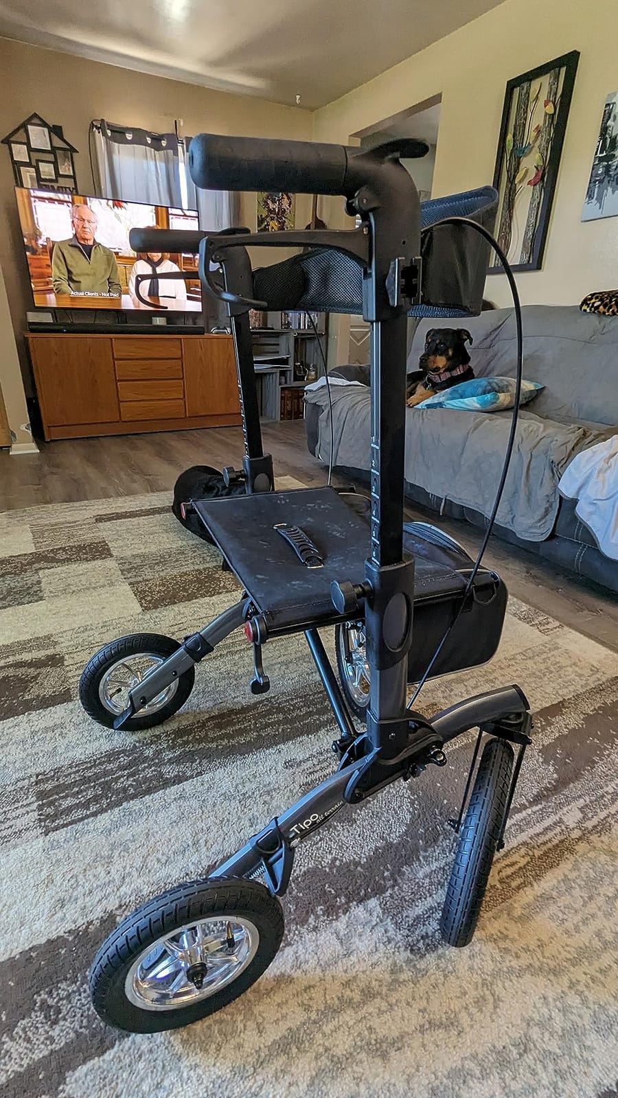 Comodità Tipo All Terrain Rolling Walker, Outdoor Wheeled Rollator with Extra Wide Seat and Brakes for Adults and Seniors, Easy Folding, 4 Wheel, Modena Red customer photo 2