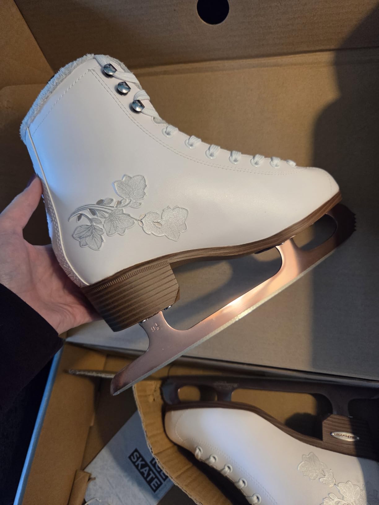 Rollerblade Bladerunner Ice Diva Women's Adult Figure Skates, White and Rose Gold, Ice Skates customer photo 1