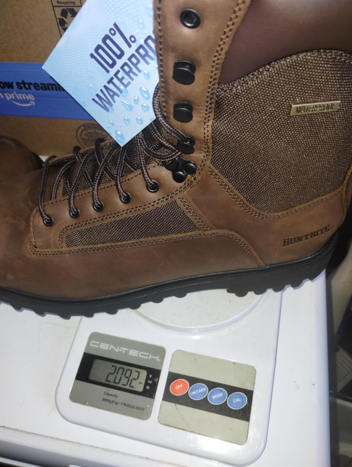 HUNTRITE Men's Insulated Waterproof Hunting Boots Non-Slip Shoes, 1200-gram, Brown customer photo 2
