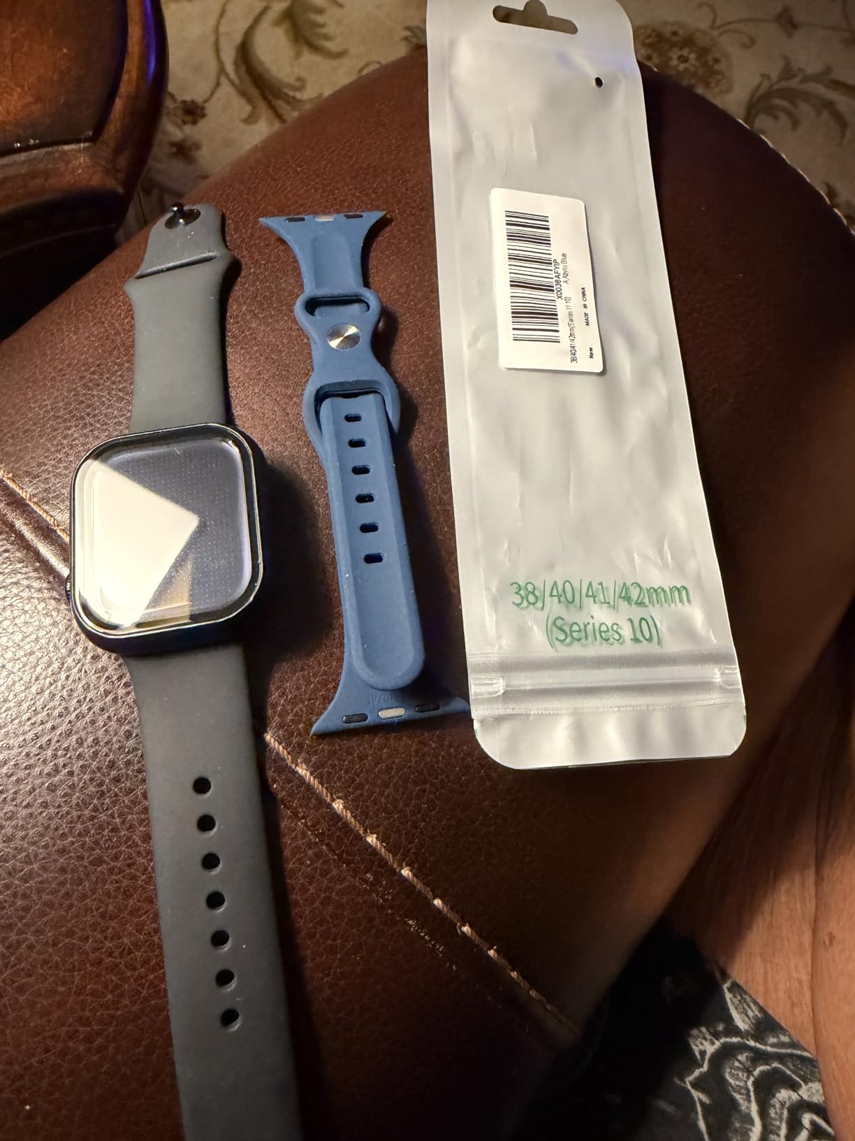 Thin Slim Silicone Band Compatible with Apple Watch Women Men, Starlight customer photo 2