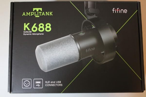 FIFINE AmpliTank K688 Dynamic Microphone, XLR/USB Podcast Recording PC Mic customer photo 2
