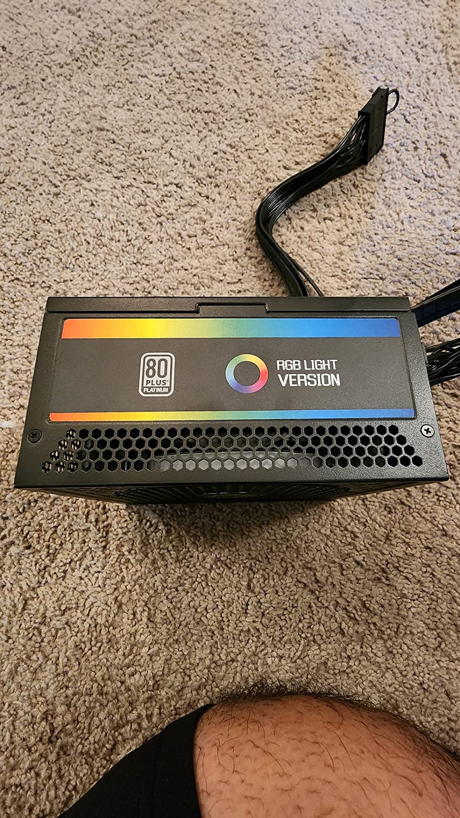 GAMEMAX 1300W Power Supply, ATX 3.0 & PCIE 5.0 Ready, 80+ Platinum Certified, Addressable RGB with 5V Motherboard Sync, 100% Japanese Capacitors, Fully Modular, RGB-1300 customer photo 1