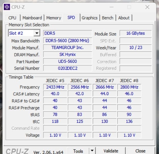 TEAMGROUP T-Create Classic 10L DDR5 32GB Kit (2 x 16GB) 5600MHz (PC5-44800) CL46 Intel XMP 3.0 & AMD EXPO Compatible Desktop Memory Module Ram - CTCCD532G5600HC46DC01 customer photo 2