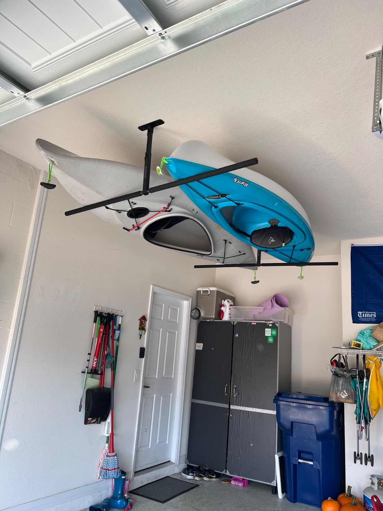 GoSports Kayak Rack for Garage Ceiling Mount - Adjustable Storage Hangers for 2 Kayaks, SUPs, or Surfboards customer photo 2