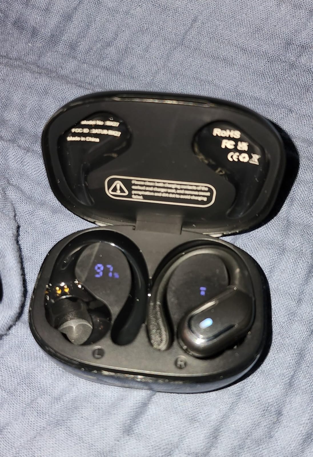 Wireless Earbud, 75Hrs Bluetooth 5.4 Headphones IP7 Waterproof for Sport, Running Wireless Earphones with ENC Noise Cancelling Mics, Deep Bass Over Ear bud with Earhooks for Android, iOS, Workout, Gym customer photo 2