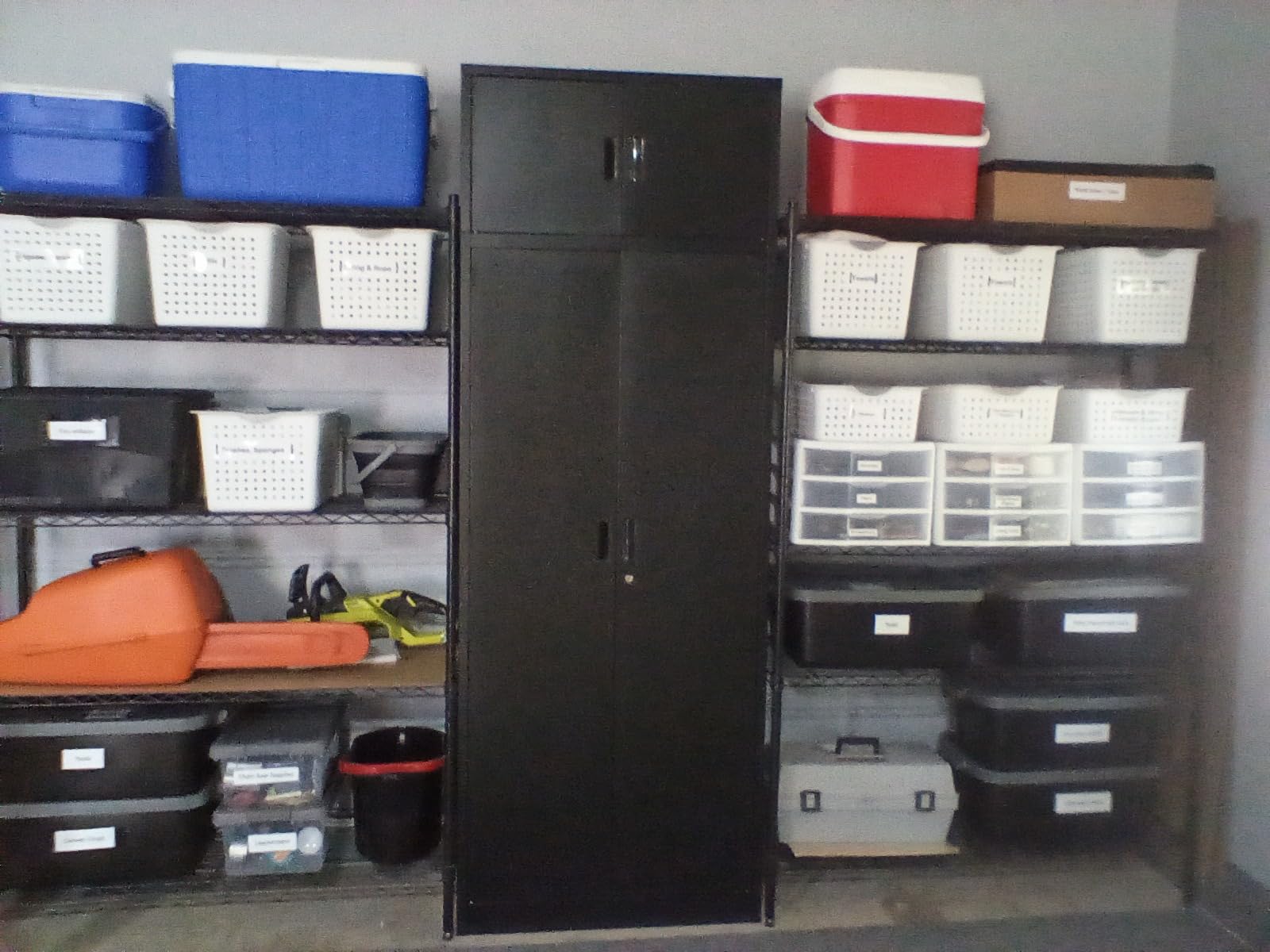 BESFUR Metal Storage Cabinet with Lock and 2 Adjustable Shelves, 36