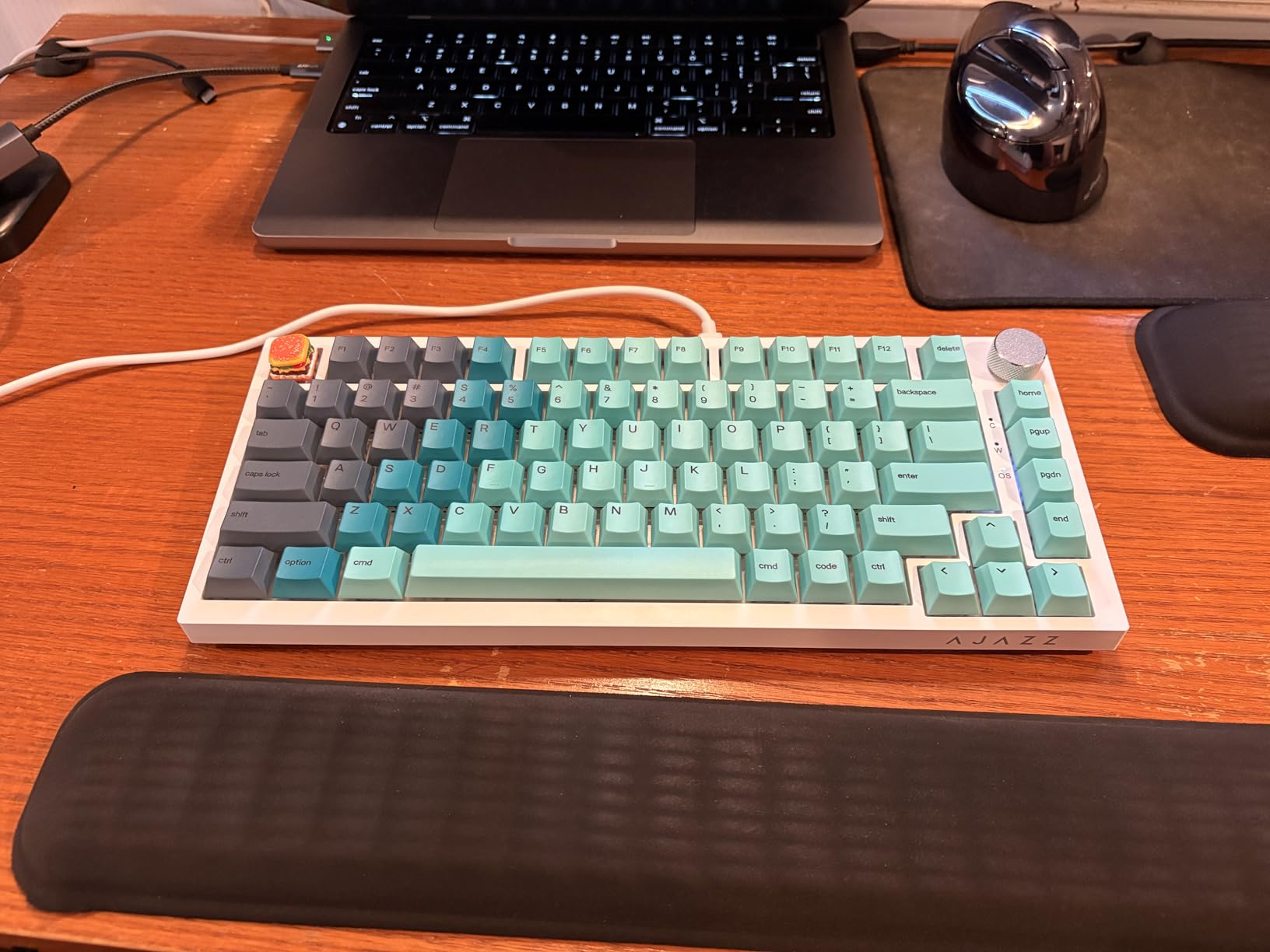 Ajazz AK820 TKL 75% Hot Swappable Mechanical Keyboard with Volume Knob, Gasket Mount Wired Gaming Creamy Keyboard, Pre-lubed Linear Switch, South-Facing RGB, PBT Keycaps customer photo 1
