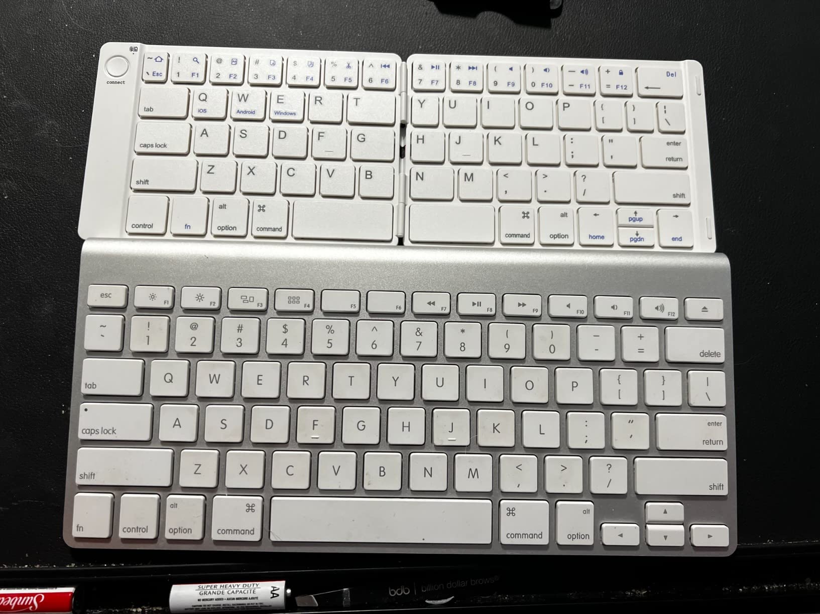 Samsers Ultra Slim Foldable Bluetooth Keyboard for Phone Tablet PC, Blue customer photo 1