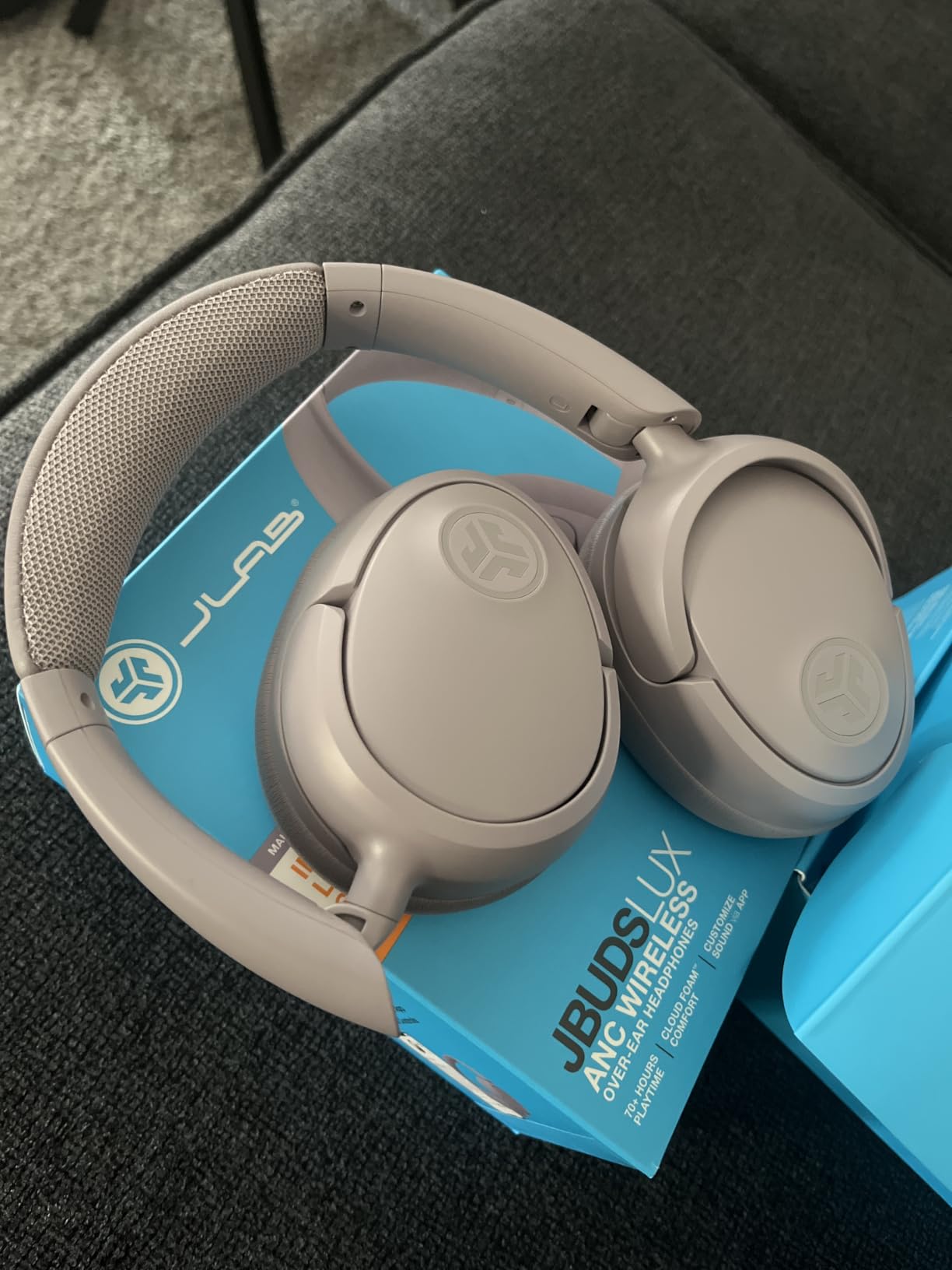 JLab JBuds Lux ANC Wireless Over-Ear Headphones, Cloud White customer photo 2