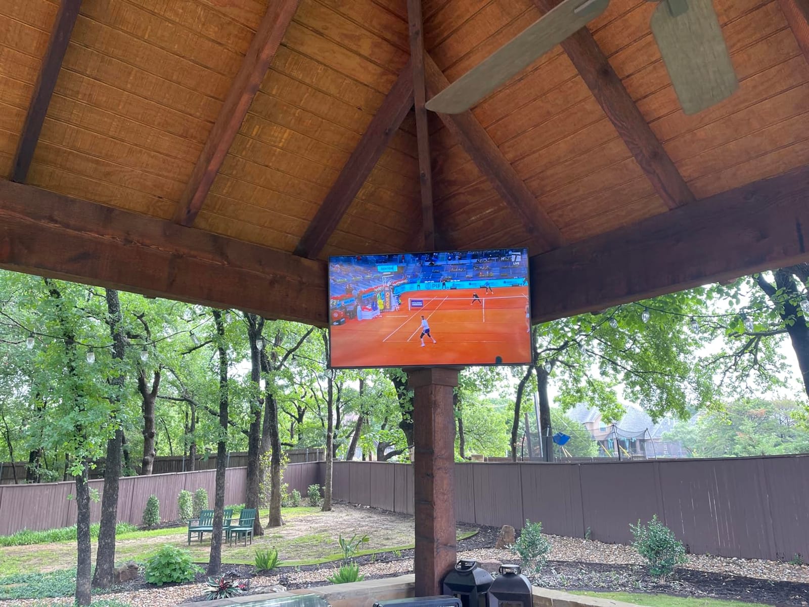 Titan S100 QLED 32 Inch Covered Patio Outdoor TV – 4K UHD QLED Smart Outdoor Television, Weatherproof IP65 Waterproof TV for Patio & Outside Use, Weather Resistant Display, HDR10+, Tizen OS customer photo 1