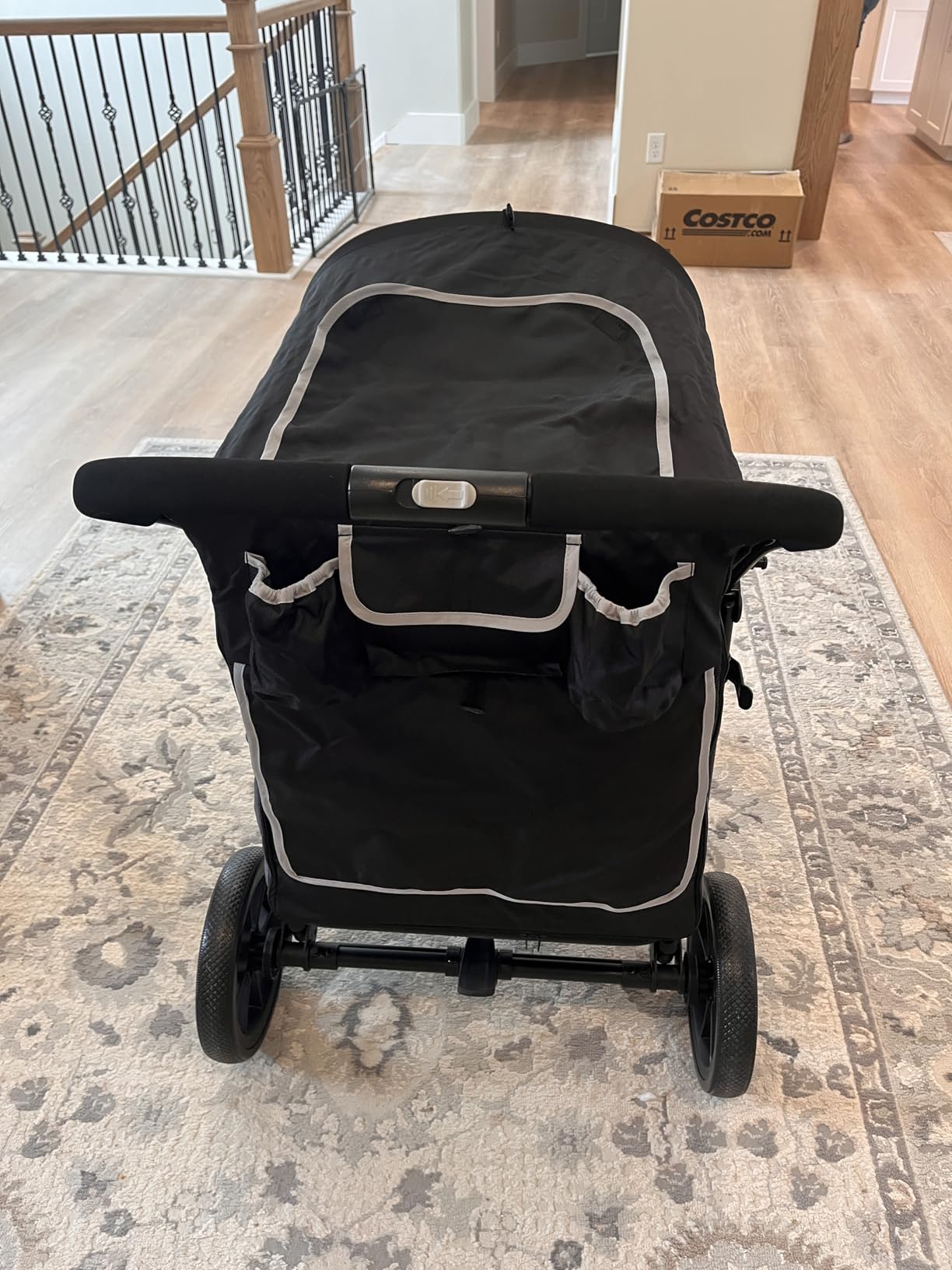 Dog Stroller for Medium/Large Dogs One-Click Folding, Extra Large Pet Stroller for 2 Dogs with Storage Pocket & Shock Absorption, Up to 130 lbs, Grey customer photo 2