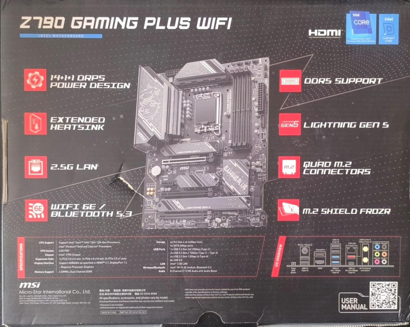 MSI Z790 Gaming Plus WiFi-AMZ Gaming Motherboard (Support 14th/13th/12th Gen Intel Processors, LGA 1700, DDR5, PCIe 5.0, M.2 Slots, 2.5Gbps LAN, USB 3.2 Gen2, Wi-Fi 6E, Bluetooth 5.3, ATX) customer photo 2