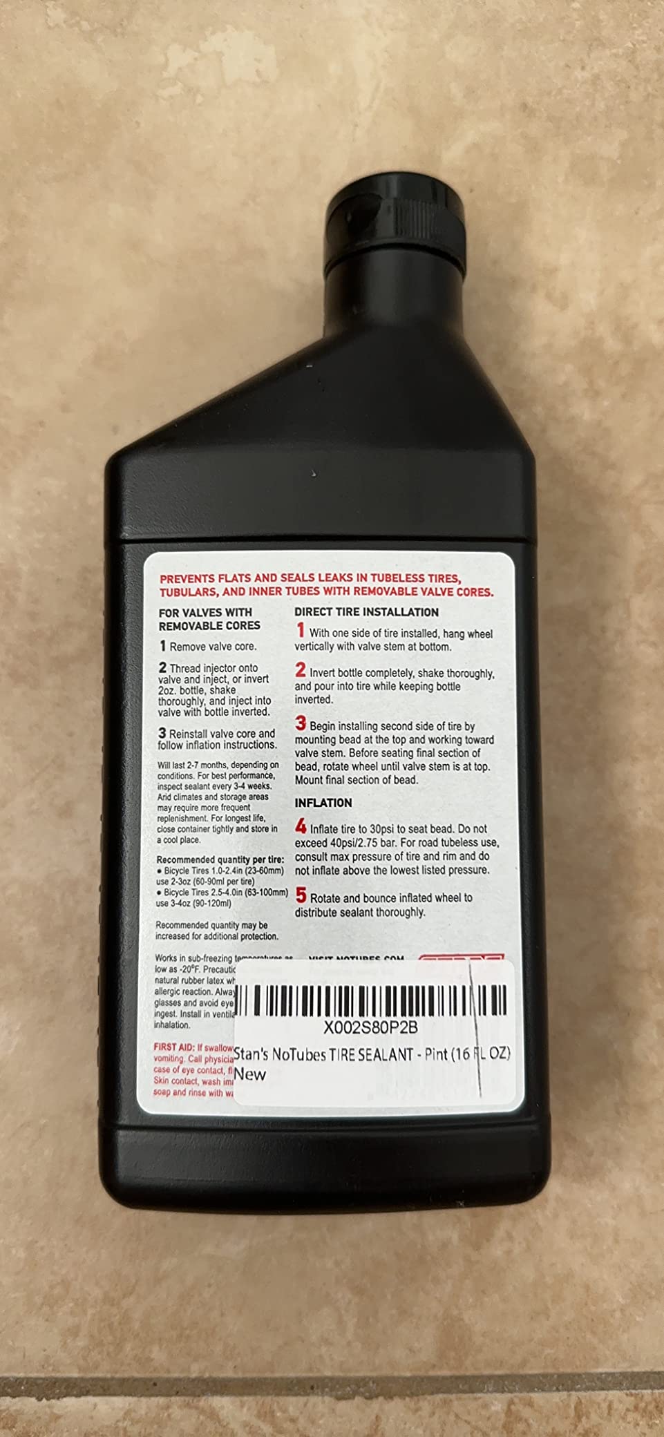 Stan's NoTubes Tire Sealant, Long Lasting Flat Prevention, Ultra Fast Sealing, up to 1/4